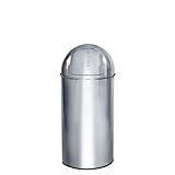 hjh OFFICE 741004 Mülleimer klein Push Chrom 35L Retro Abfallsammler mit...