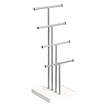 Amazon Basics Schmuckständer, Baum-Design, 4 Ebenen, Blatt, Weiß/Nickel