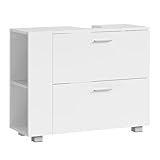 VASAGLE Waschbeckenunterschrank, offene Fächer an Einer Seite, rechts oder...