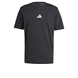 adidas Herren Essentials SMALL Logo Single Jersey Tee, Black/White, L