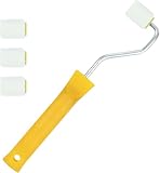 Mini Farbroller Set 1 Kunststoffgriff und 4 Bürstenköpfe Farbrollerbügel...