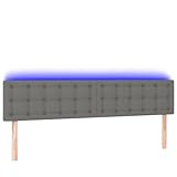 Kopfteil Dunkelgrau 160x5x78/88 cm Stoff - Modernes -Kopfboard für...