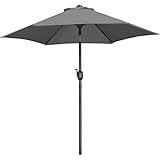 Yaheetech Sonnenschirm Gartenschirm Ø 230cm Balkonschirm mit 6 Rippen Rund...
