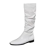 Generisch Damen Modische, einfarbige, faltige, Spitze Zehenpartie, Flache,...