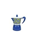 BRANDANI Espressokocher Citrus blau drei Tassen Induktion Aluminium