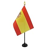 AZ FLAG - Tischflagge Spanien - 15x10 cm Goldene Splitze - Spanische...