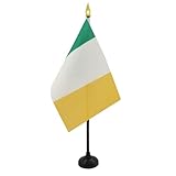 AZ FLAG - Tischflagge Irland - 15x10 cm Goldene Splitze - Irische...