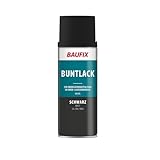 BAUFIX Sprüh und Effektlack, Buntlack Spray schwarz, matt, 400 ml, DIY...