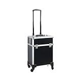 Schminkkoffer, Rollkoffer mit Schublade, mit Schloss, Beauty Rollkoffer,...