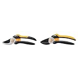 Fiskars Bypass-Gartenschere M, Solid, P321, Für frische Äste und Zweige +...