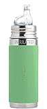 Purakiki ISOLIER Babyflasche Edelstahl mit Trinklernsauger 250 ml (Moss)