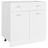 vidaXL Schubunterschrank mit 2 Regalböden 1 Schublade Schrank Küchenzeile...