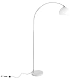 CCLIFE LED E27 Bogenlampe höhenverstellbar Marmorfuß weiß orange...