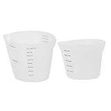 GALPADA 2 Stück Silikon Messbecher mit Skala Langlebig Spülmaschinenfest...