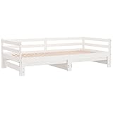 vidaXL Tagesbett, Ausziehbar Gästebett mit Latten, Sofabett für...