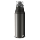 alfi ENDLESS BOTTLE 900ml, caviar black, leichte Edelstahlflasche, absolut...