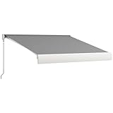 Outsunny Gelenkarmmarkise Elektrische Markise mit Handkurbel Fernbedienung...