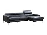 Vente-unique - Ecksofa Leder - Büffelleder - Ecke Rechts - Schwarz -...