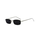 WDZAYXC Klassische Rechteckige Sonnenbrille Retro Schlanke Metallrahmen...