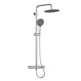 Duschsystem mit Thermostat, Wassersparendes Duschset mit 25cm Rund...