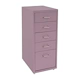 Mobiler Aktenschrank mit 5 Schubladen Rollcontainer Metall Büroschrank...