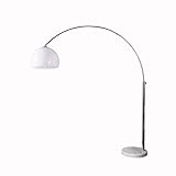 invicta INTERIOR Große Bogenlampe Lounge Deal weiß Marmor Fuß Stehlampe...