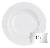 Home4You Suppenteller Tiefteller Salatteller 12er Set - Knochenporzellan -...