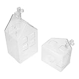 BAZEITFLOW 2 Stück Christliche Glasvasen in Kirchenhausform Transparente...