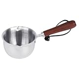 Garneck Edelstahl Milchtopf mit Holzgriff Tiefer Kasserolle für Milch...