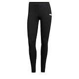 adidas Damen Essentials LINEAR Cotton Leggings, Black/White, M
