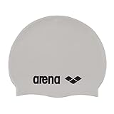 ARENA Unisex – Erwachsene Classic Silicone Badekappe, White-Black (15),...