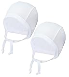 TupTam Unisex Baby Erstlingsmütze zum Binden 2er Pack, Farbe: Weiß,...