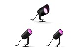 Philips Hue Lily Basis-Set mit 5 Gartenspots (Anthrazit) – Weißes und...