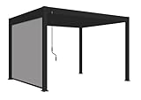 Weide Sonnenrollo | für Weide Deluxe Lamellendach Pergola Höhe 255 cm |...