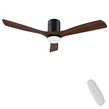 AUTODAY Holz Deckenventilator mit Beleuchtung dimmbarem LED 24W Leiser...