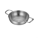Edelstahl-Kochtopf mit flachem Boden und sicheren Doppelgriffen, ideal für...