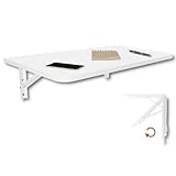 KDR Wandklapptisch 70x40 cm Weiß mit abgerundeten Ecken – Klappbarer...