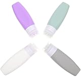 SOESFOUFU Leckdichte Reiseflaschen 4 Stück aus Silikon Kompakte...