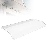 XMTECH Vordach für Haustür 50x120 cm Transparent PET – 3,5 mm Starkes...