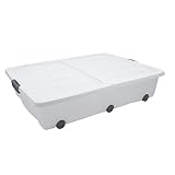 Spetebo Unterbettkommode mit Rollen - 80 x 60 x 17 cm / 60 Liter - Farbe:...