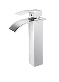 OUGOO Wasserhahn Bad Hoch, Mischbatterie Waschbecken Wasserfall Modern...