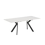 Vicco Esstisch Trill, ausziehbarer Esszimmertisch, Weiß/Schwarz, 140 x 90...