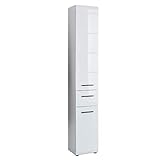 trendteam smart living - Skin - Hochschrank - Weiß/Weiß Hochglanz - 6...