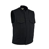 Leatherick Herren schwerer Denim motorradfahrer Weste mit Concealed Carry...