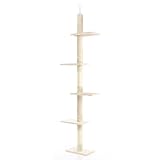 Fudajo Kratzbaum deckenhoch 230–276 cm in Beige, Katzenkratzbaum mit 4...