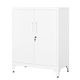 SONGMICS Aktenschrank, Mehrzweckschrank, Büroschrank mit 2 Türen, Schrank...
