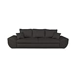 lifestyle4living Big Sofa in schwarz mit Schlaffunktion und Bettkasten,...