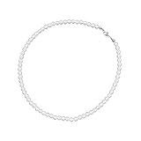 Katyjun 6 mm Perlenkette Damen Herren, 45 cm Lang Weiße Perlenkette,...