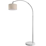 MONZANA® Bogenlampe Stoffschirm Marmorfuß 150-175 cm Höhenverstellbar...