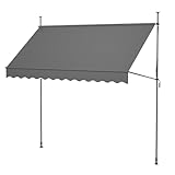 Thanaddo Klemmmarkise mit Handkurbel, 300cm Bereit, manuell...